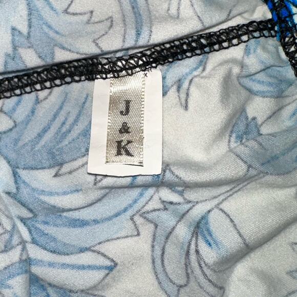 J&K Leggings High-Rise Stretch Pull On Buttery Smooth Womens XS Blue White - Picture 6 of 9